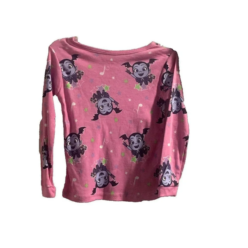 Disney  Vampirina  Girls Snug Fit Pajama Tops Toddler Size 4 Pink 2 Shirts